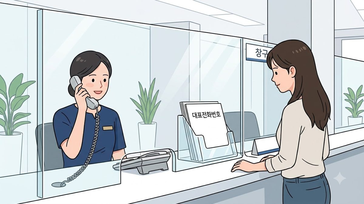 신한은행 대표전화번호 (본사)의 확인 절차를 정리한 안내 이미지