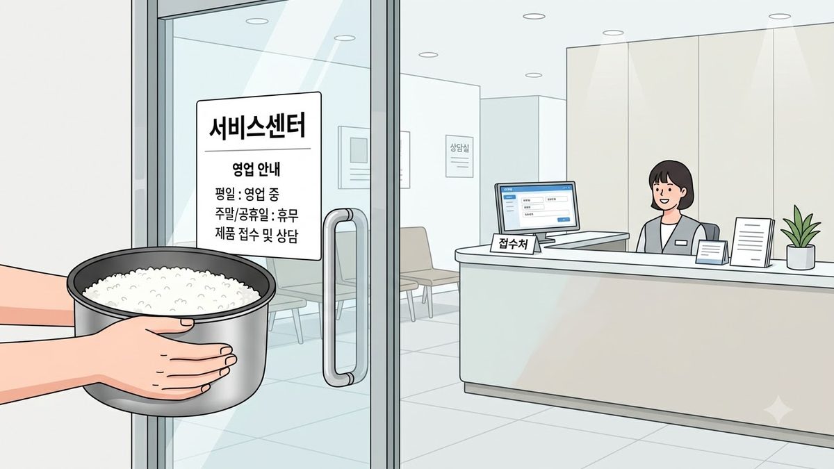 대전광역시 쿠쿠 서비스센터 (주소·전화·영업시간)의 확인 절차를 정리한 안내 이미지