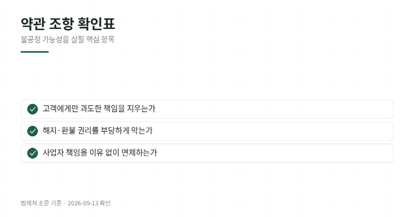 약관 동의했어도 무효인 조항은 무엇인가의 확인 절차를 정리한 안내 이미지