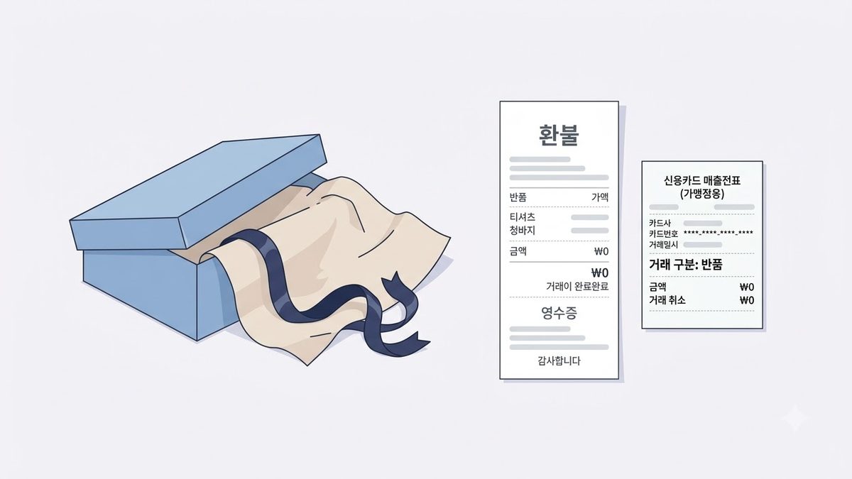 W컨셉 환불 방법의 확인 절차를 정리한 안내 이미지