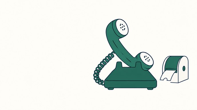 유선전화기와 번호표 발급기 일러스트