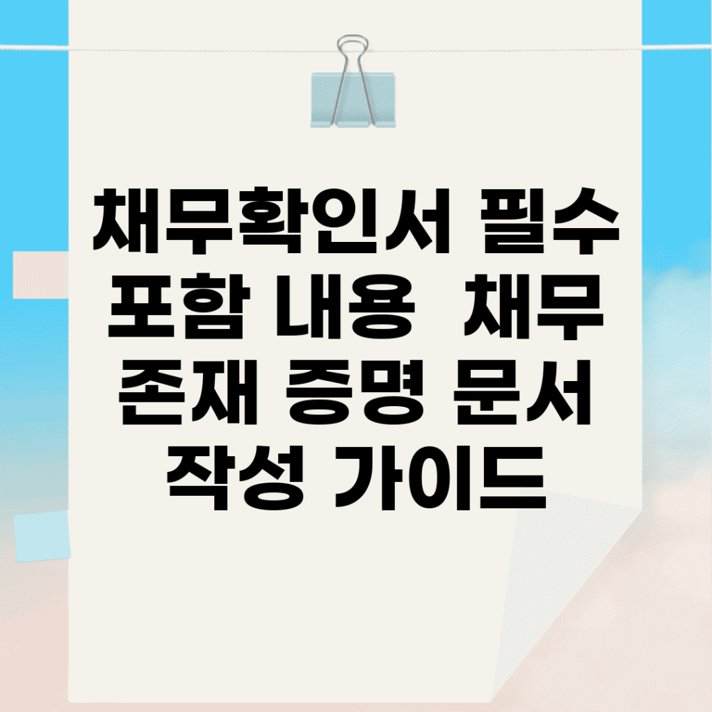 채무확인서 필수 포함 내용 | 채무 존재 증명 문서 작성 가이드