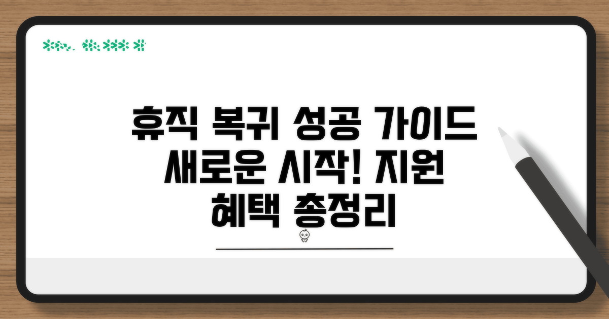 휴직 후 복귀 지원 내용