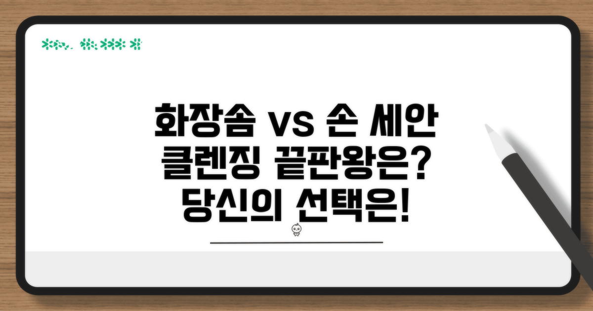 화장솜 세안, 손 세안 비교