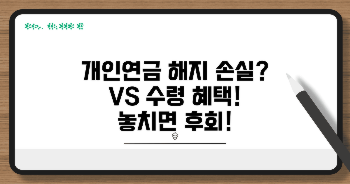 개인연금 해지 손실 vs 연금수령 혜택