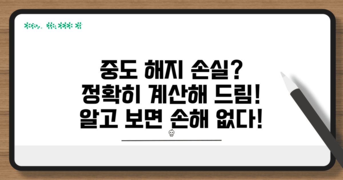 중도해지 시 발생하는 손실액 계산