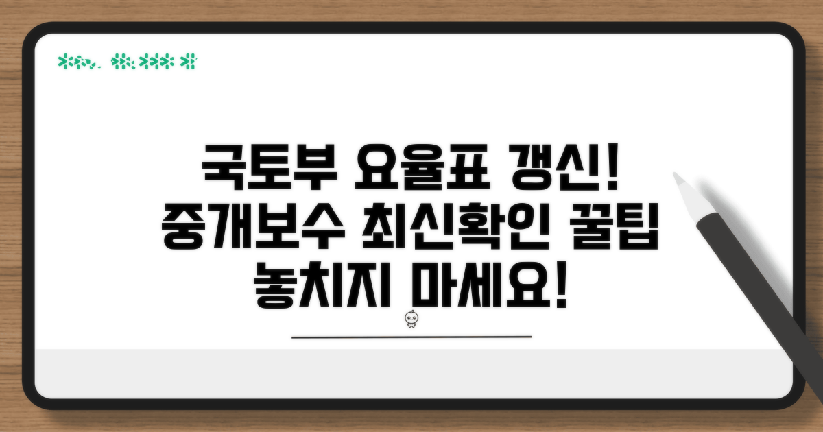 국토부 중개보수 요율표 최신판 확인