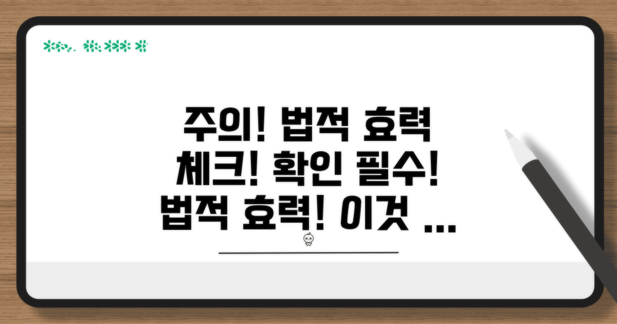 주의할 점과 법적 효력 확인