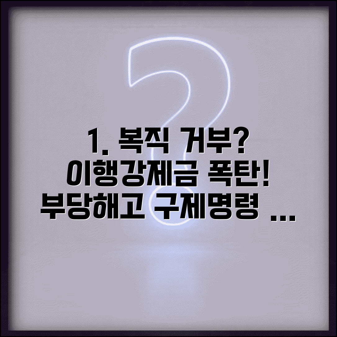 복직 명령 받았는데 거부 | 부당해고 구제명령 불이행시 이행강제금