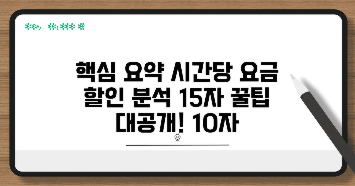 시간당 요금과 할인 혜택 분석