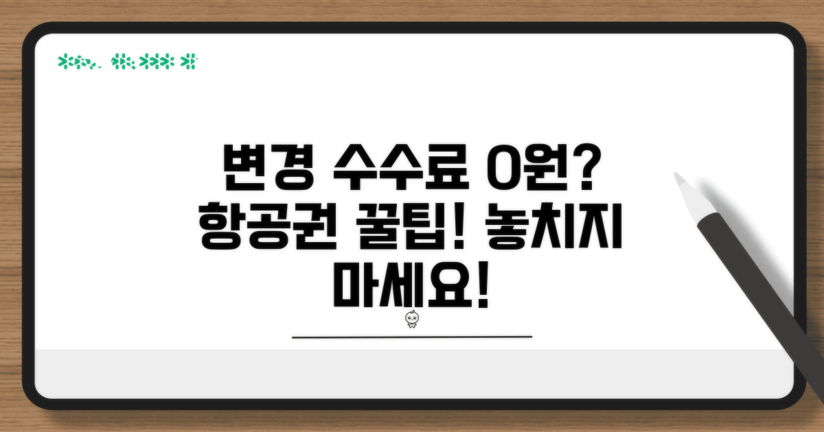 변경 수수료 미정 항공권 핵심 정리