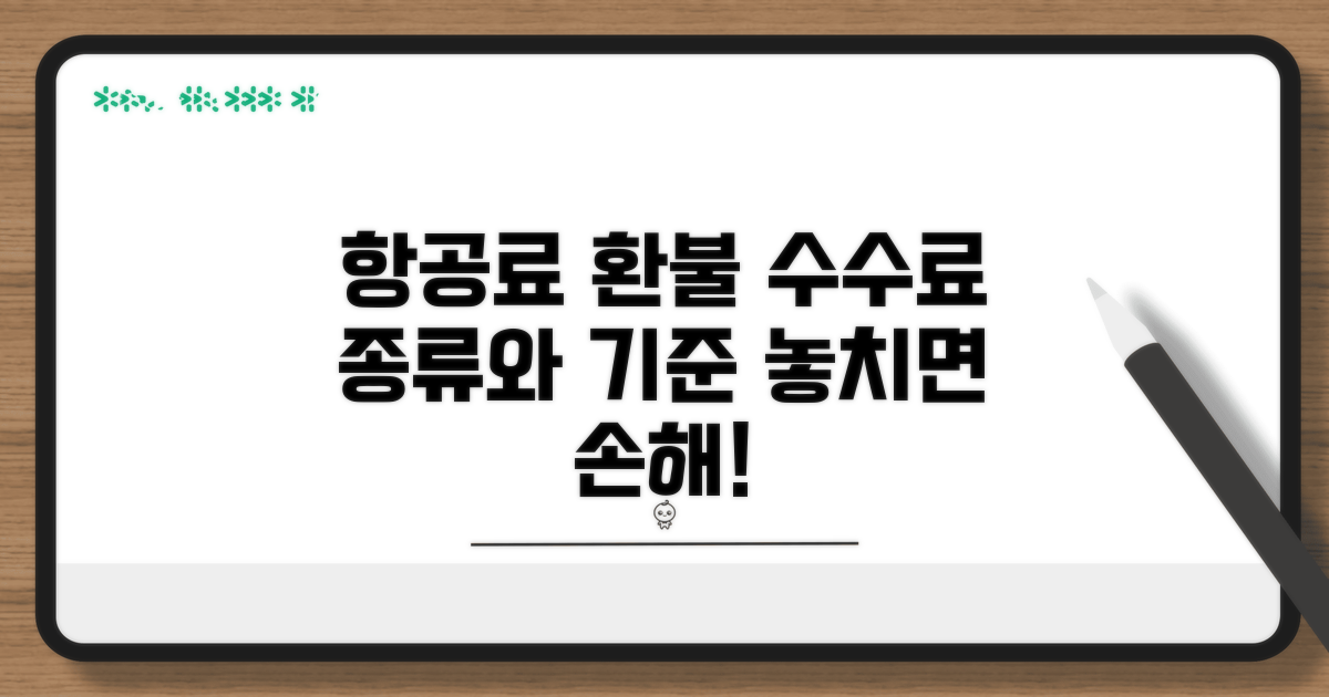 항공료 환불 수수료 종류와 기준