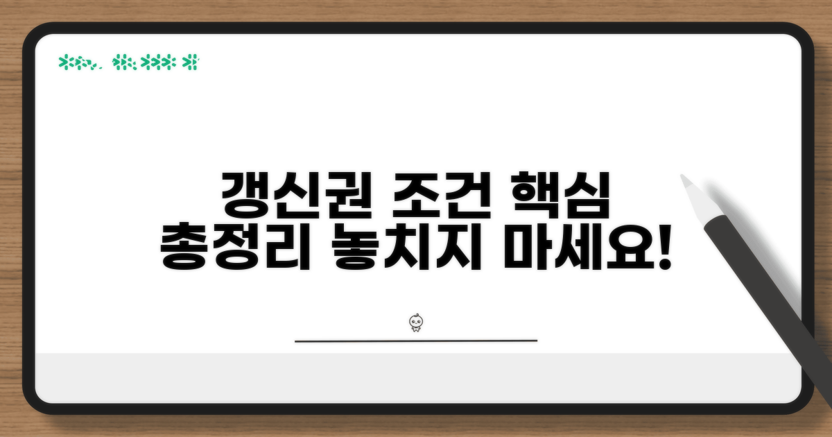 갱신권 행사 기본 조건 총정리