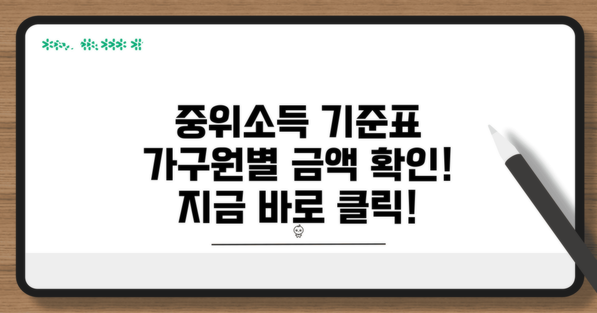중위소득 기준표: 가구원수별 금액 확인