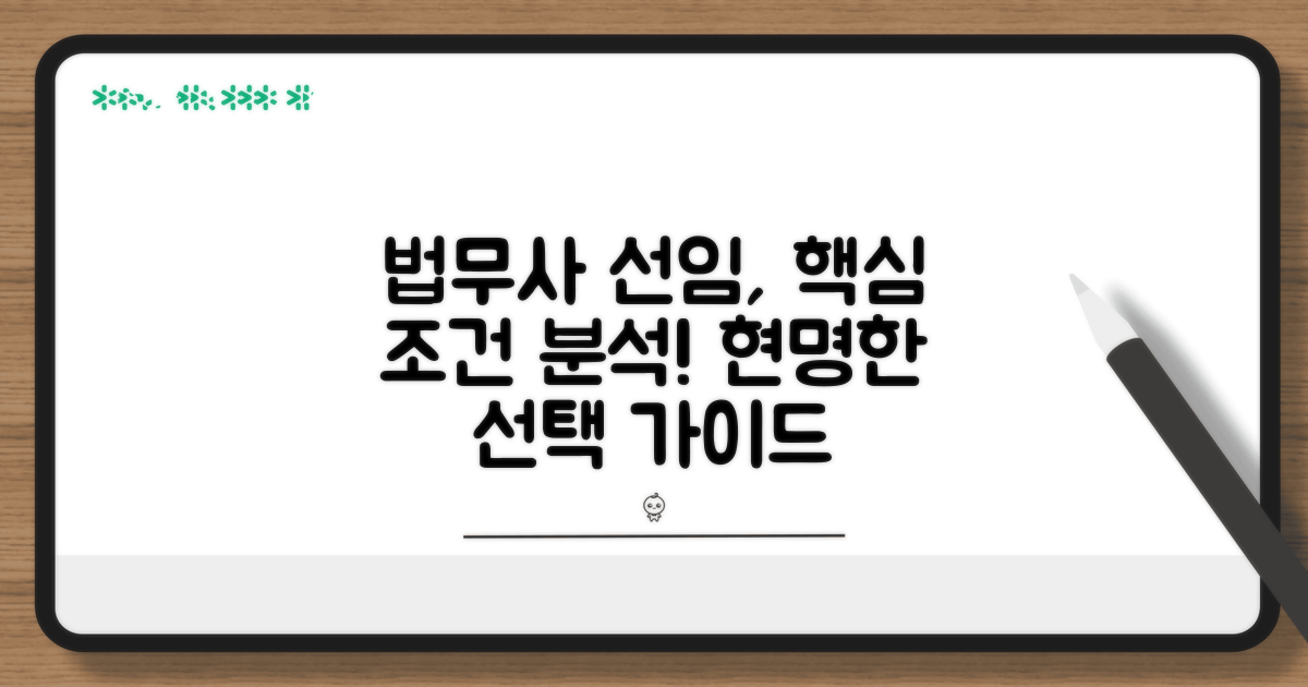 합리적 법무사 선임 조건 분석