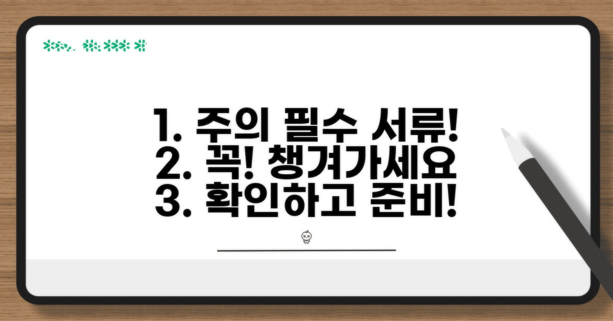 주의사항과 필수 제출 서류