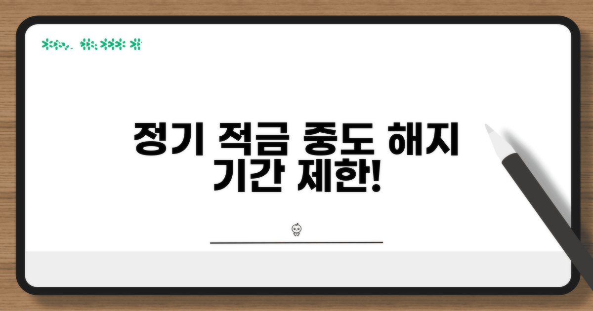 정기 적금 중도 해지 제한 기간