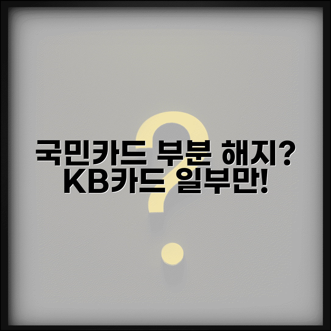 국민카드 부분 해지 가능한가? | KB카드 여러 개 중 일부만 해지
