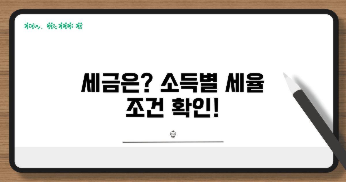 소득별 세율 적용 조건 확인