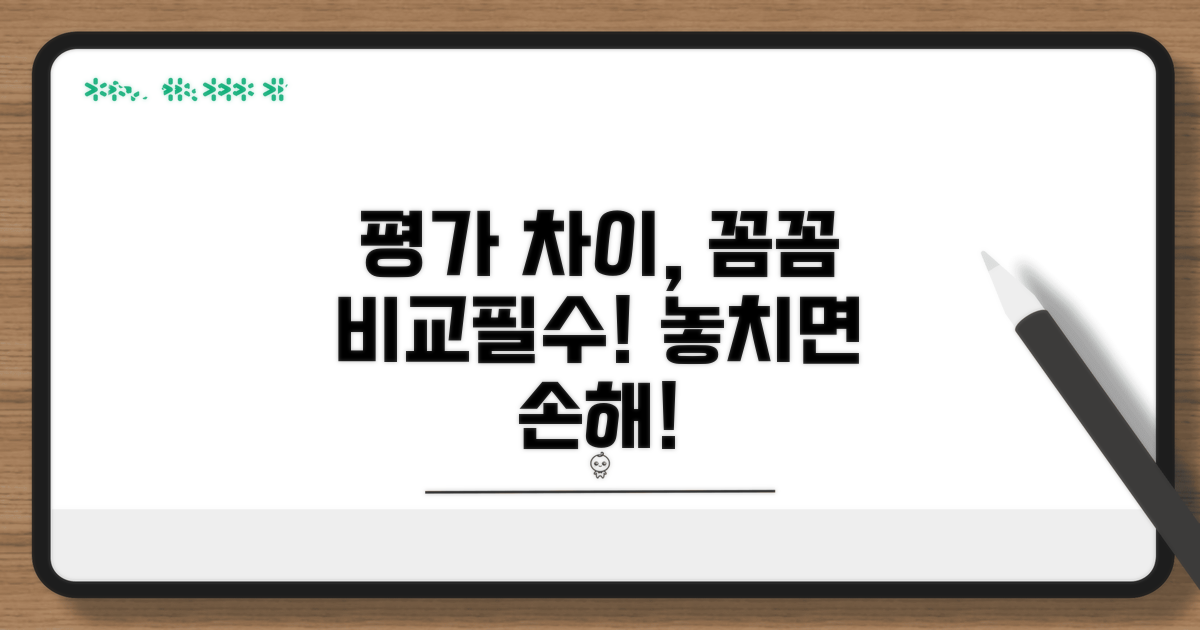 평가 차이, 꼼꼼히 비교해 보세요