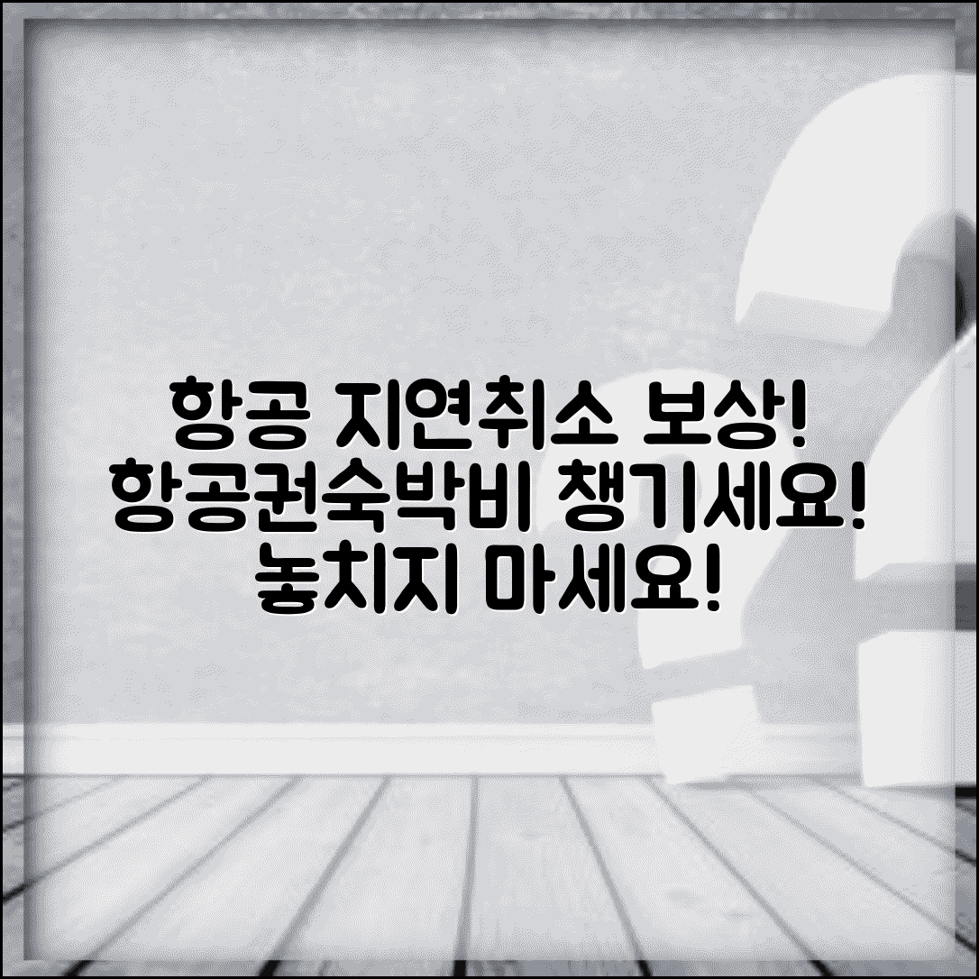 항공편 지연 보상 청구 | 항공기 지연 취소시 보상금과 숙박비 청구