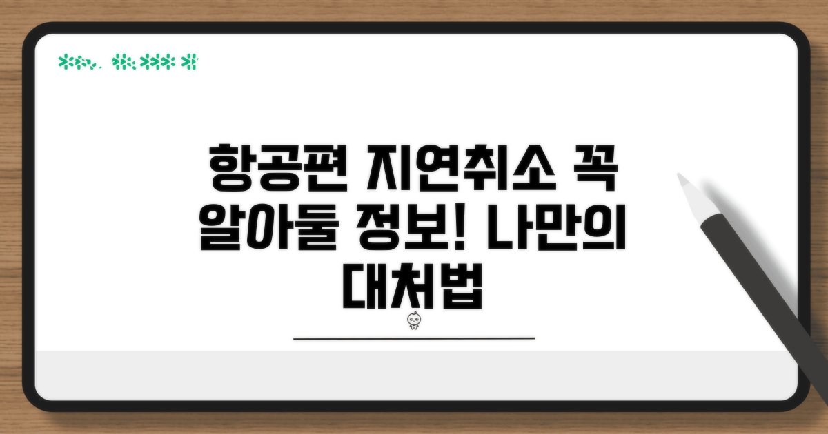 항공기 지연 취소, 이것만은 꼭!