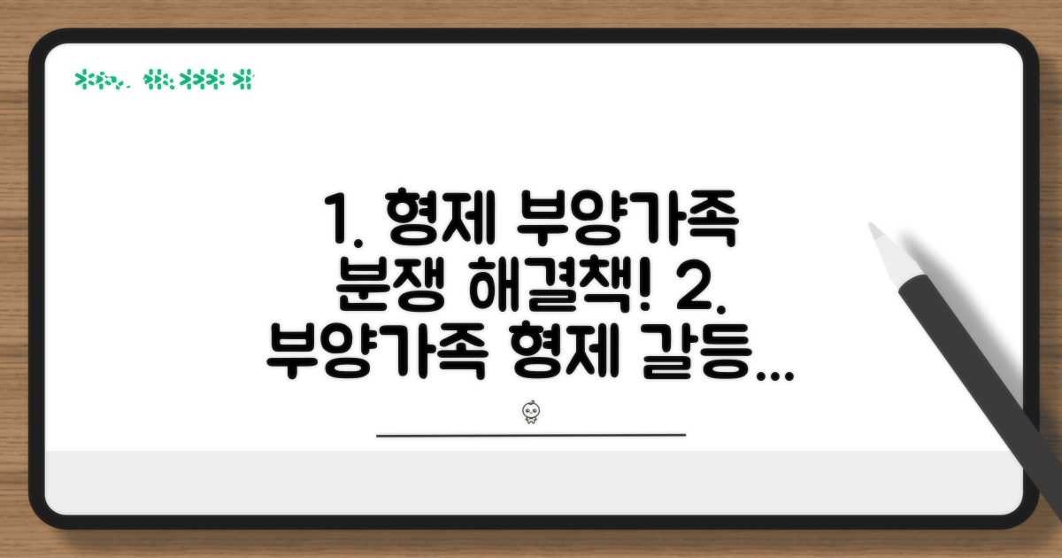형제간 부양가족 신고 분쟁 해결 방법