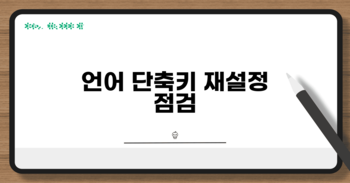 언어 단축키 재설정과 점검