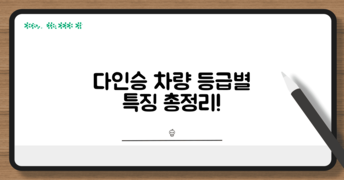 다인승 차량 등급별 특징 살펴보기