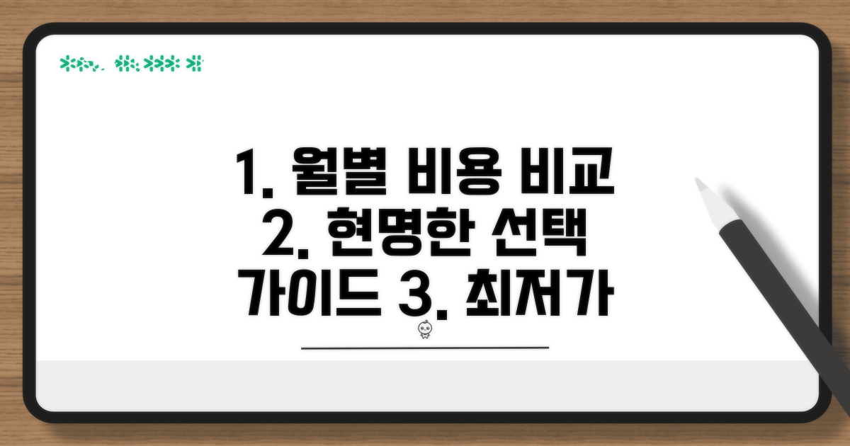 월별 비용 비교와 선택 가이드