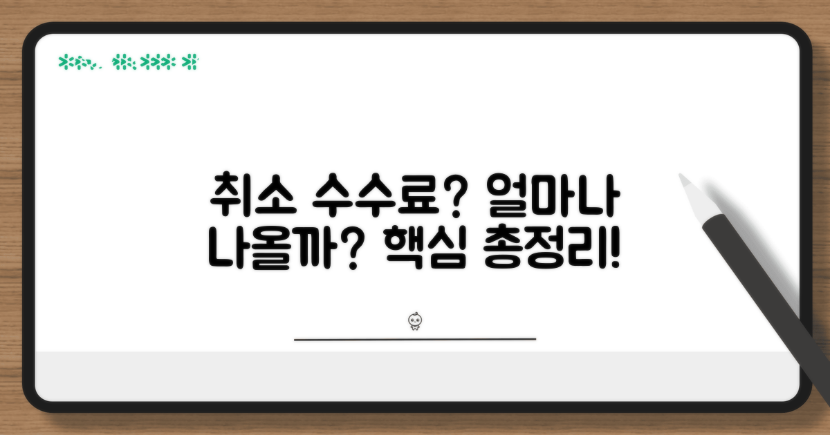 취소 수수료, 얼마나 나올까?