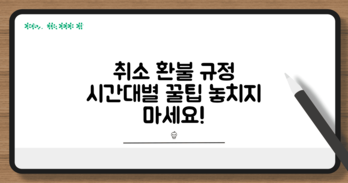 예매 취소, 시간대별 환불 기준 확인