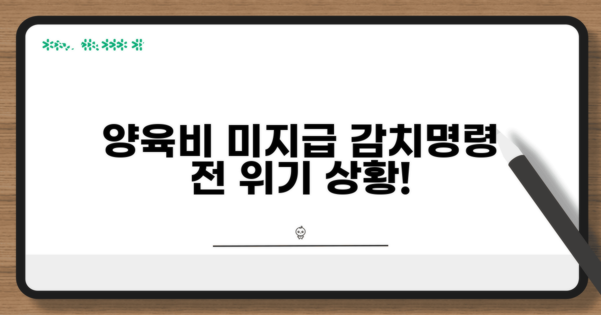 감치명령 전 양육비 미지급 현황