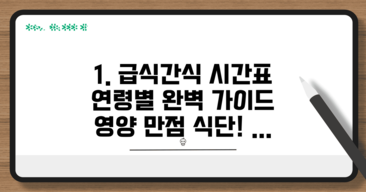 연령별 급식 및 간식 시간표