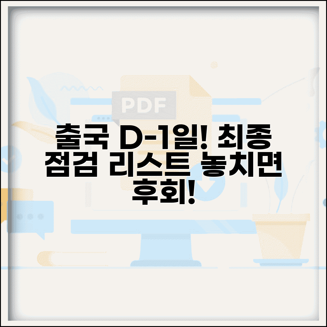 출국 전 체크리스트 D-1일 | 출국 전날 최종 점검 리스트