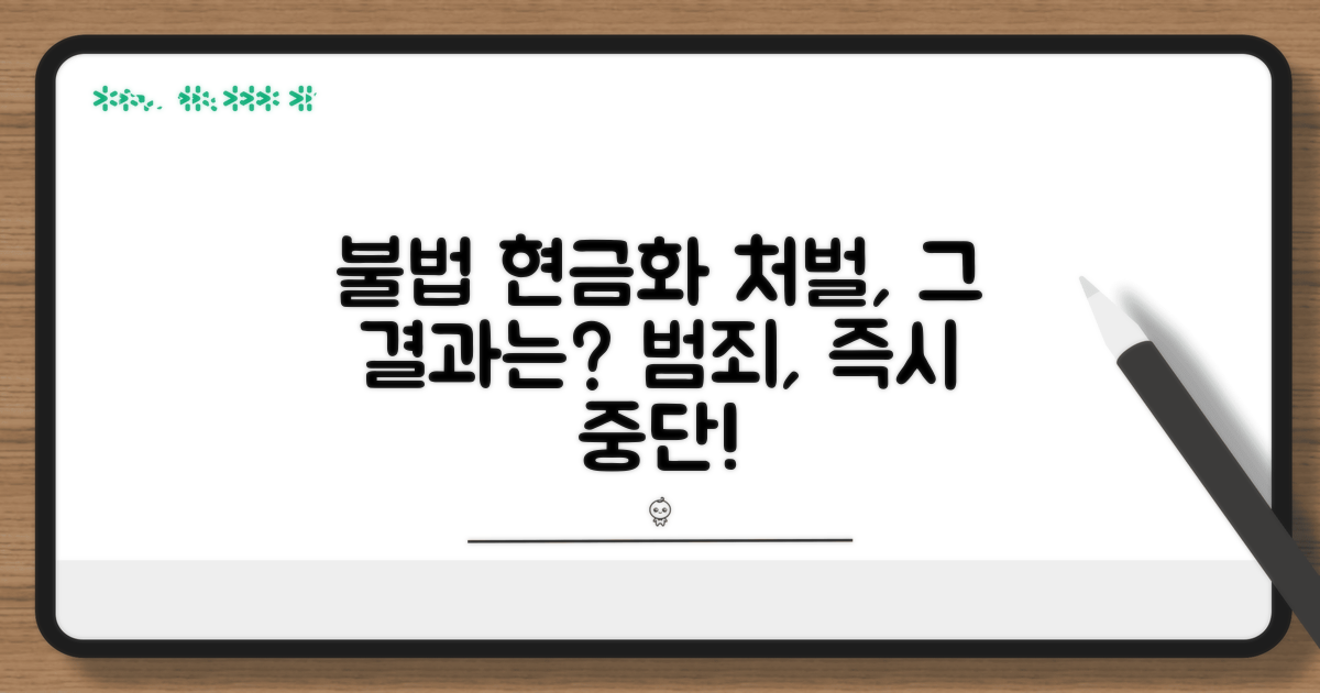 불법 현금화 처벌 수위와 결과