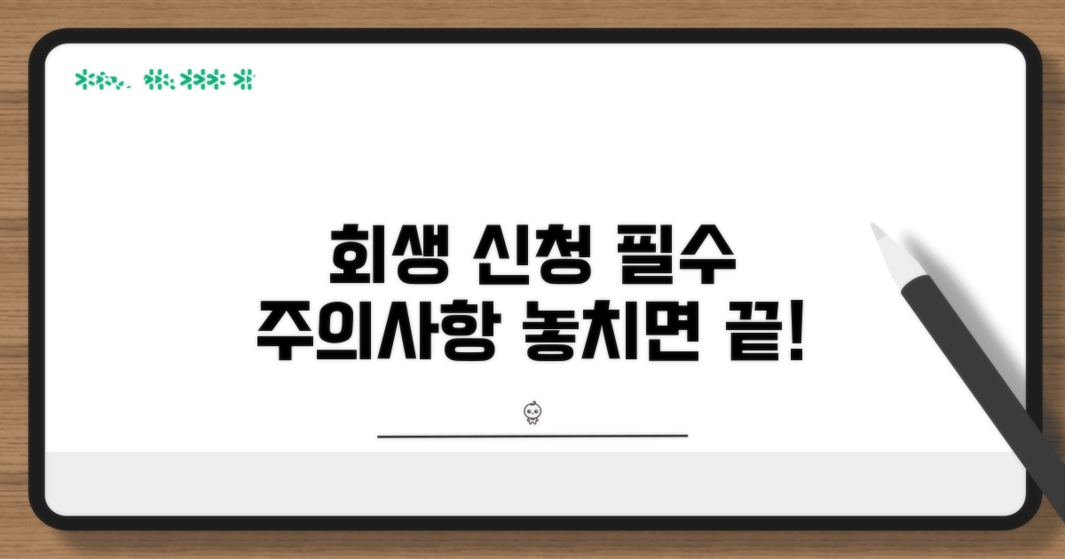 회생 신청 시 주의사항 필독