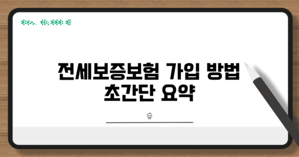 전세보증보험 가입 방법 요약