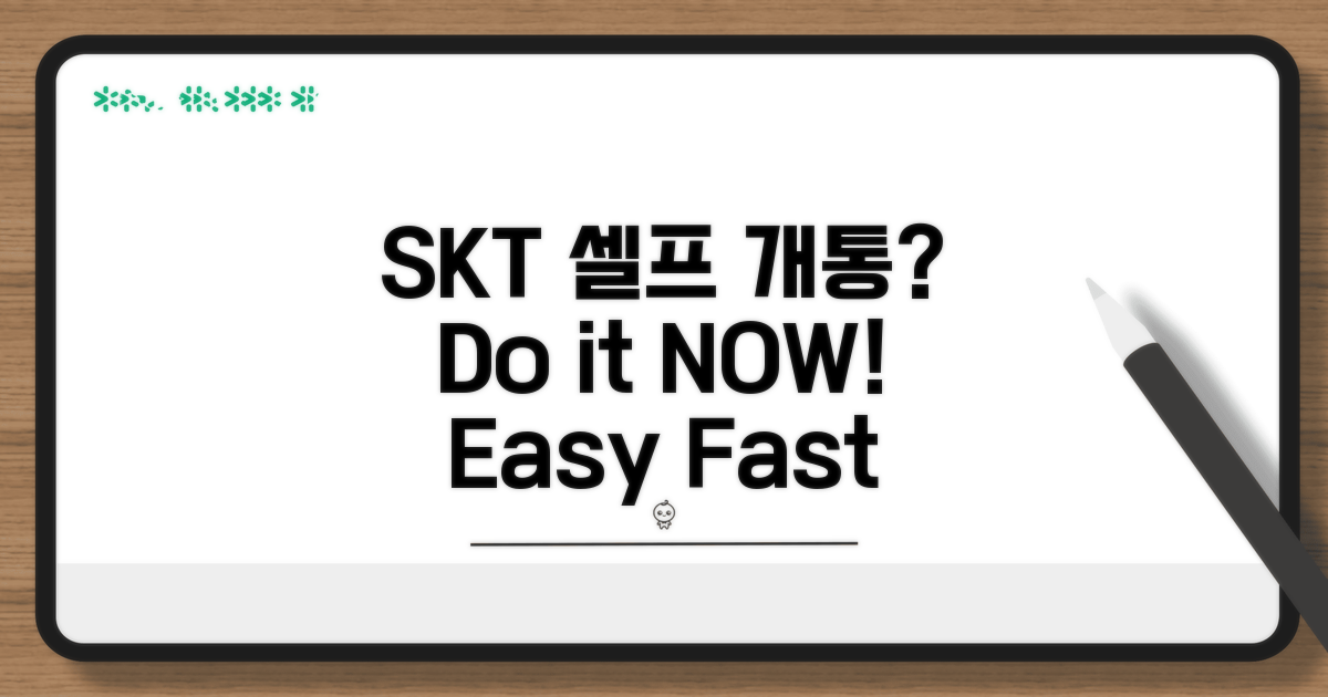 SKT 셀프 개통, 왜 해야 할까요?